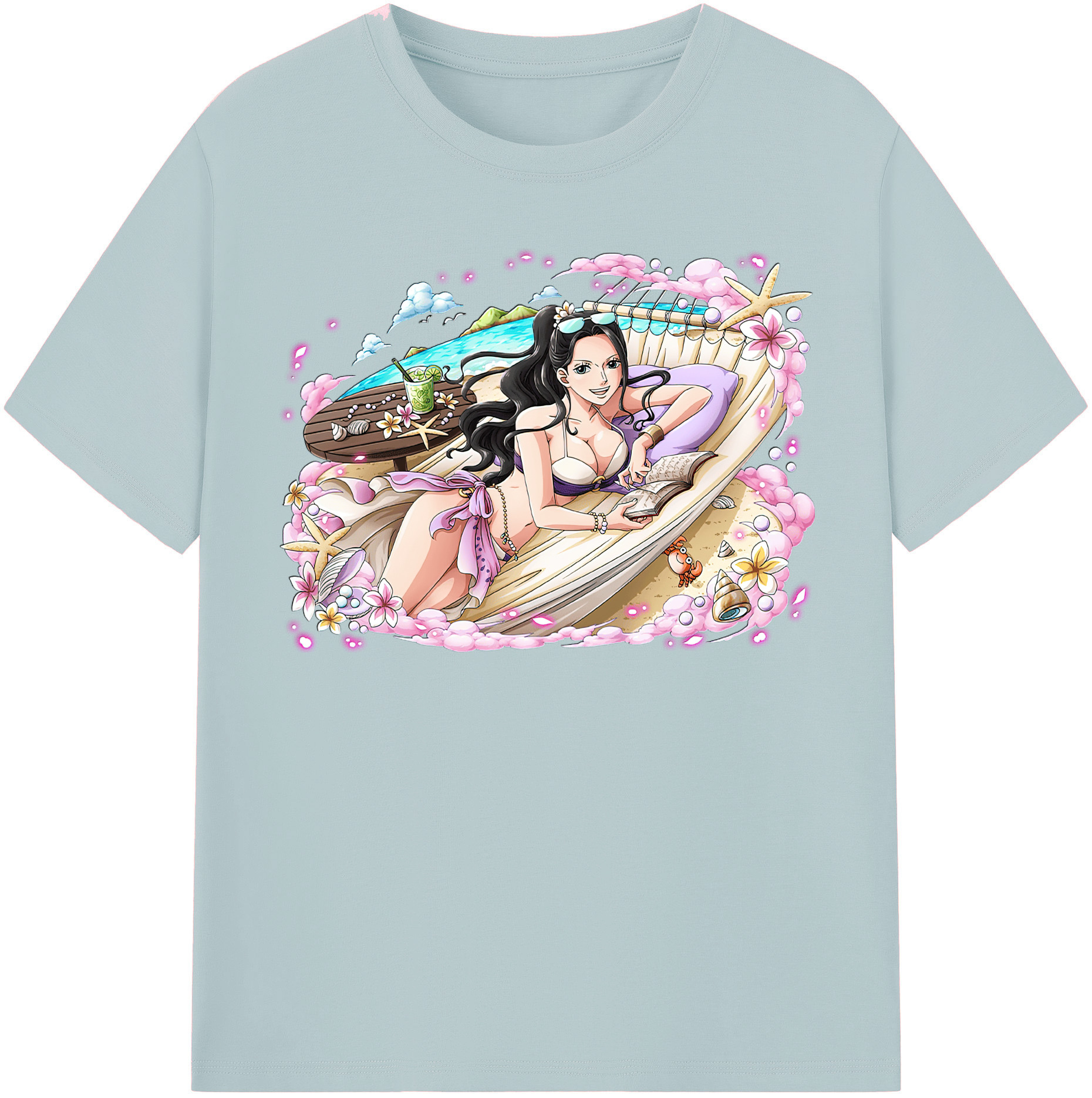 ワンピース ニコ・ロビン ONE PIECE Nico Robin 綿100％半袖Tシャツ（フロントプリント）